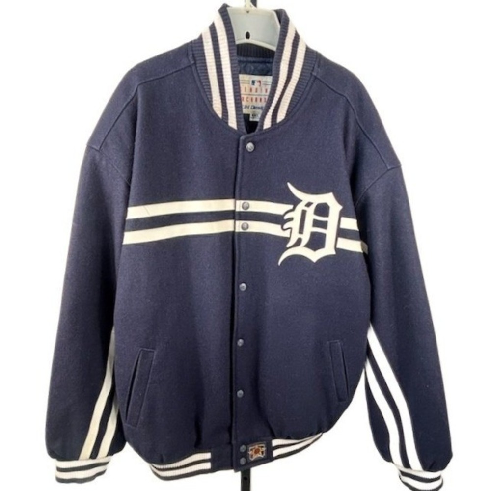 Vintage Detroit Tigers Varsity Jacket Coat Men's Size XXL Wool‎ MLB
